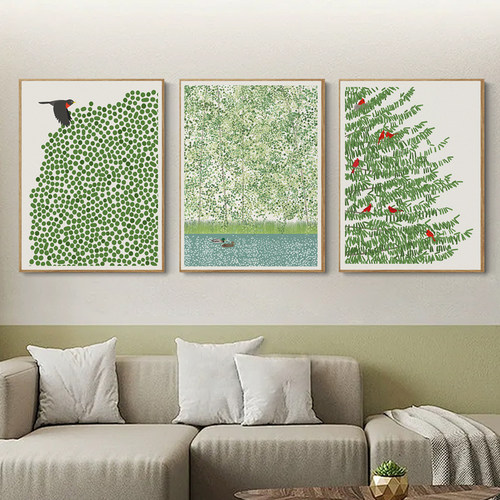 北欧小清新植物油画布自粘画芯