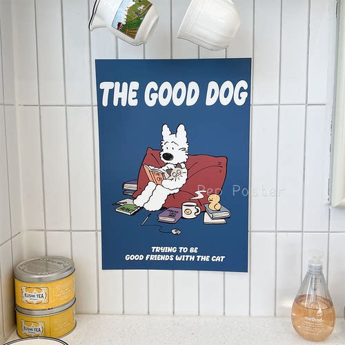卡通thegooddog海报装饰画自粘