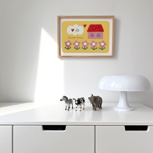 韩国INS风童趣自粘油画布装饰画