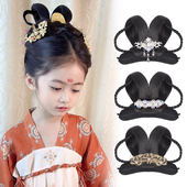 古装 儿童发髻古风头饰女盘发表演造型垫发发饰 汉服假发包一体式