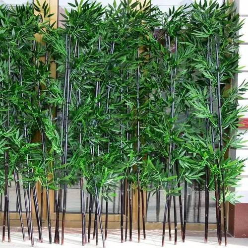 仿真紫竹子装饰假紫竹子大型绿植隔断屏风遮挡紫气东来酒店饭店