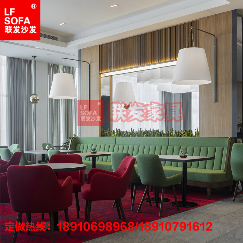 靠墙长条桌椅组合卡座沙发定制