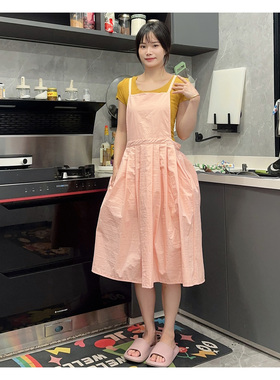 ins百搭法式围裙家用厨房美甲花艺时尚工作服花店画画女围腰