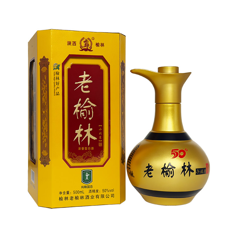 老榆林八角黄盒50度浓香型白酒500mL粮食酒固态法发酵