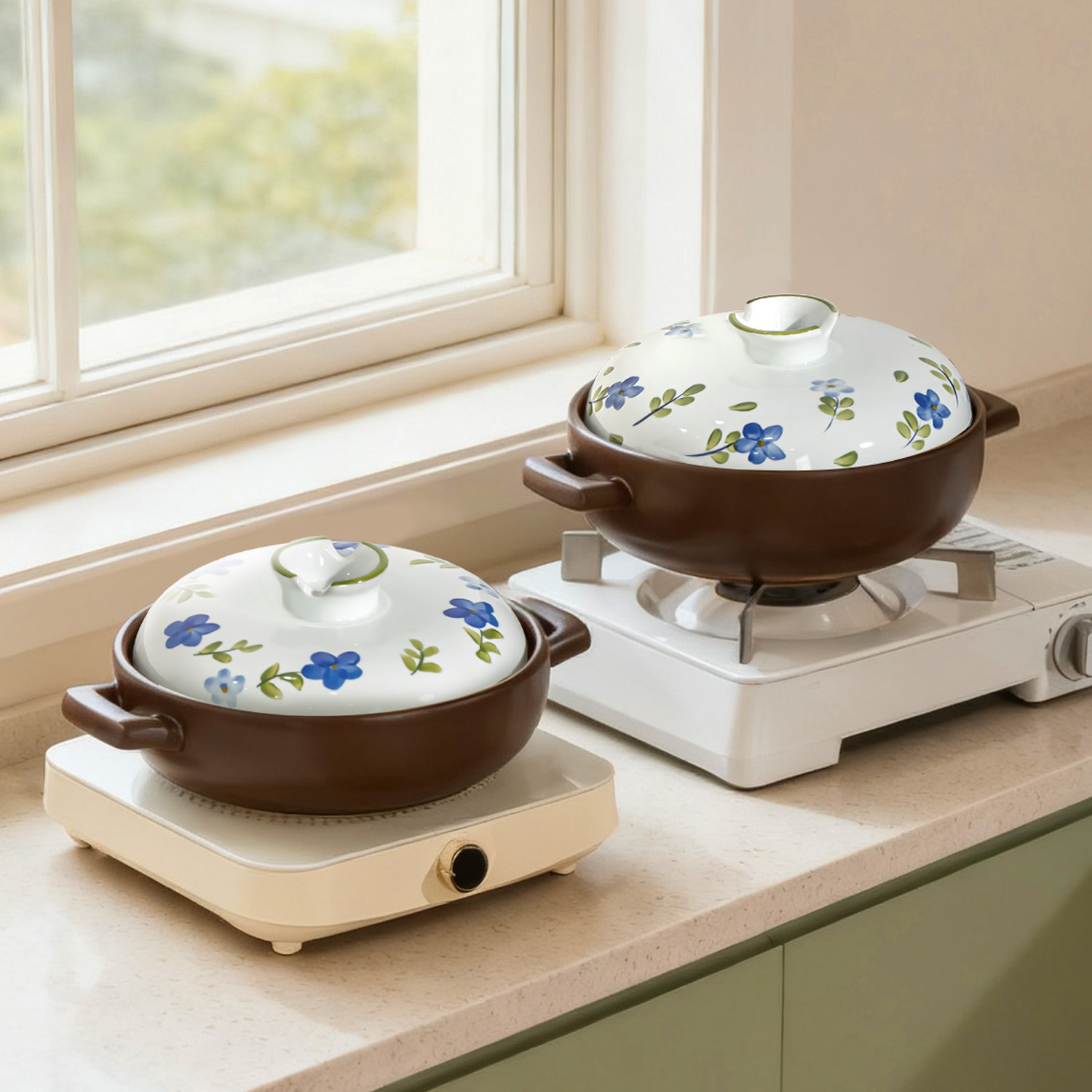 砂锅煲家用新款手绘电磁炉燃气灶通用炖汤锅耐高温陶瓷煲仔饭汤锅