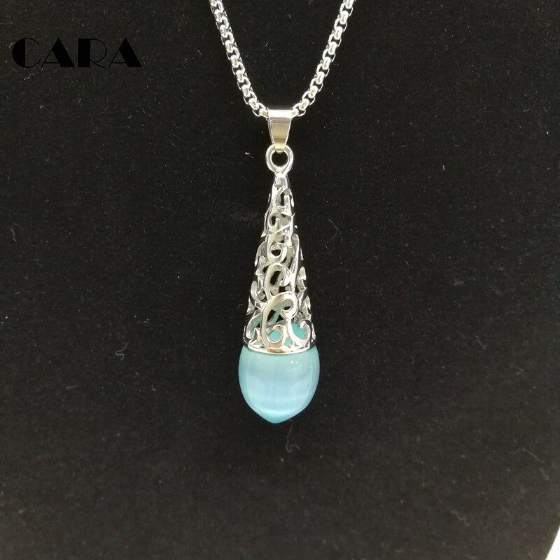 Cara/凯拉精品猫眼石水滴耳环项链套装 时尚简约耳饰点缀你的美在类目 饰品/流行首饰/时尚饰品新, 项链中 - 来自Buy2taobao.com提供专业的淘宝代购服务