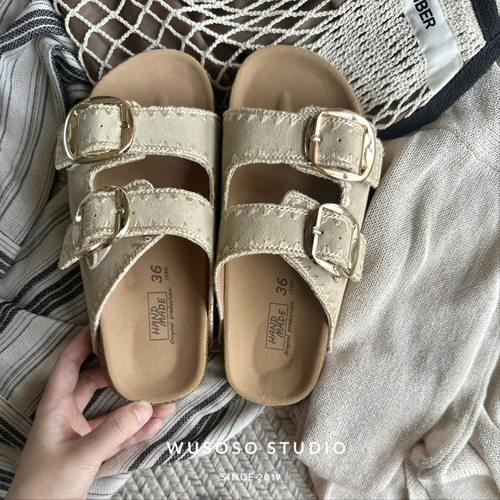 Leather sandals, flat sandals, and sandals for women凉鞋女