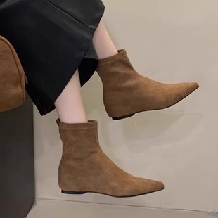 2017女平底靴winter ladies Flat shoes womens boots 43 42 41