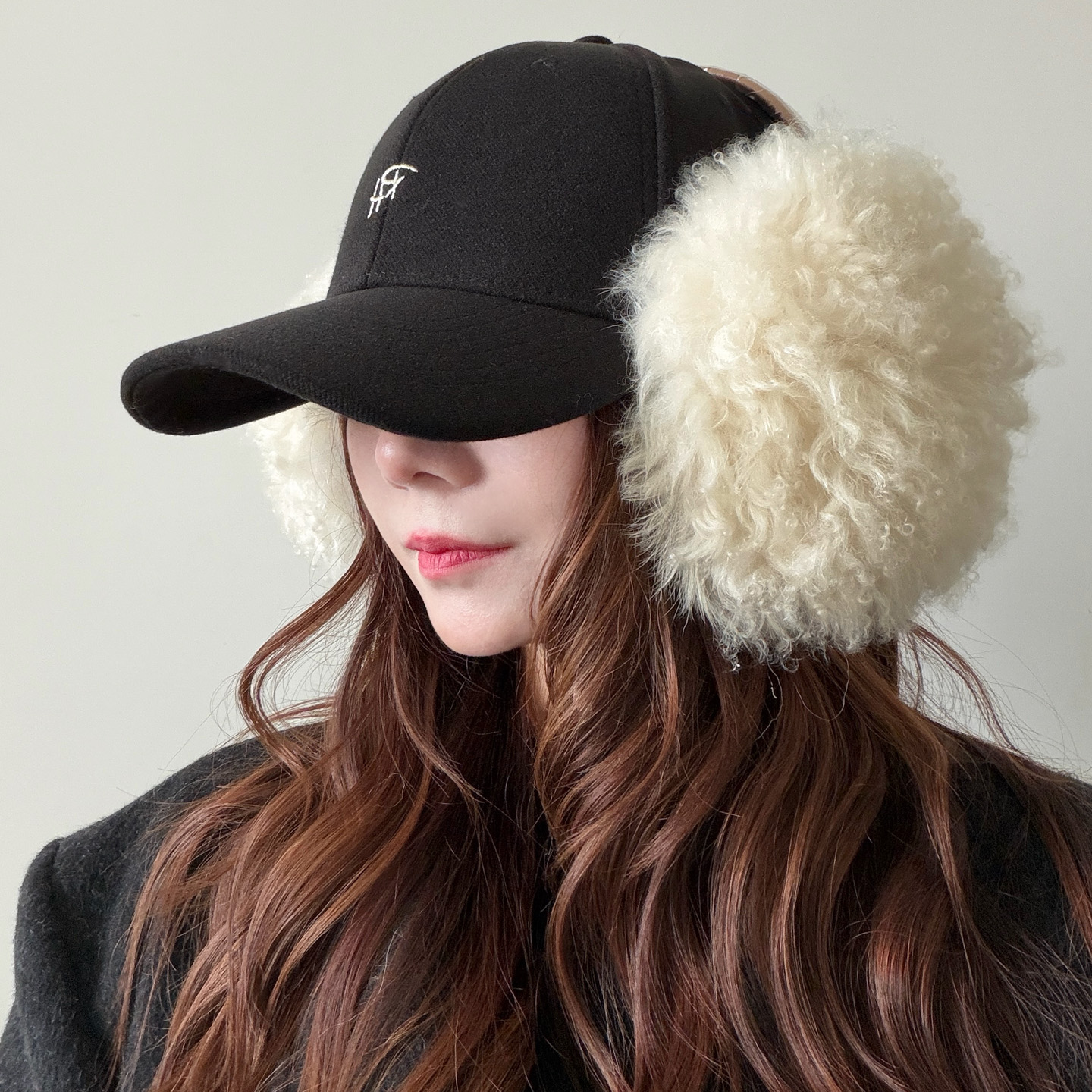 加大加厚可折叠羊毛耳罩女2025新款冬季毛绒耳套防寒耳暖可爱耳捂