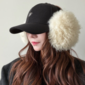 加大加厚可折叠羊毛耳罩女2025新款 冬季 毛绒耳套防寒耳暖可爱耳捂