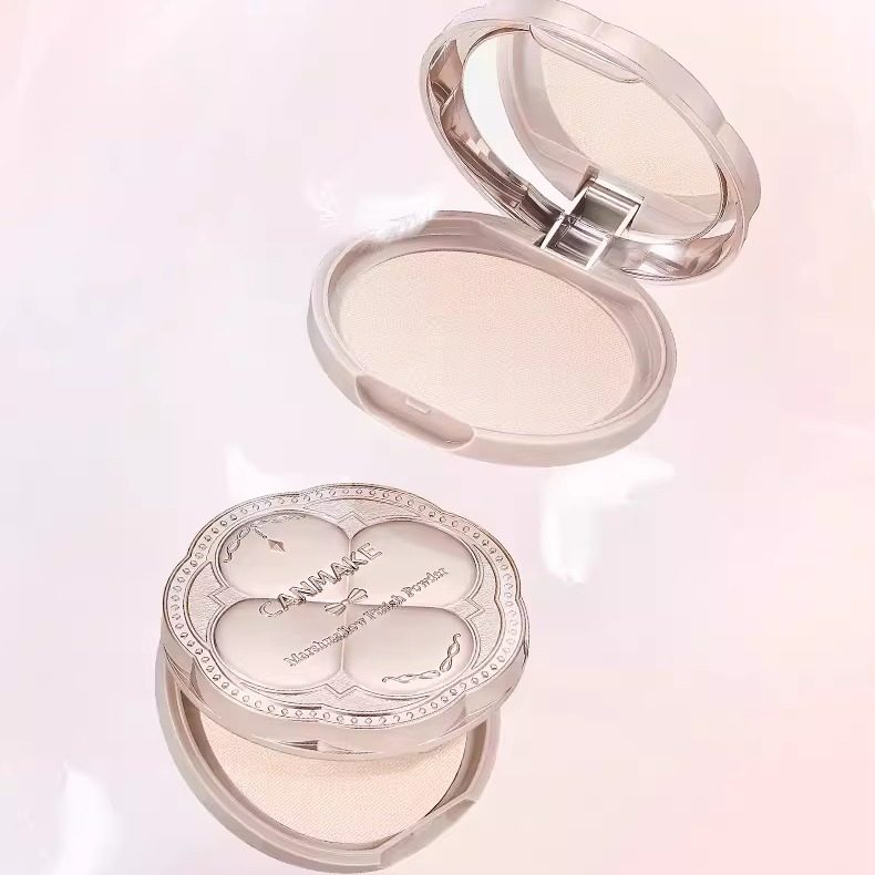 保税日本CANMAKE井田棉花糖粉饼四叶草定妆控油持久遮瑕提亮散粉