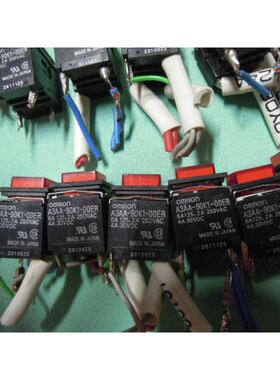 拆机OMRON按钮开关A3AA-90K1-00ER红色