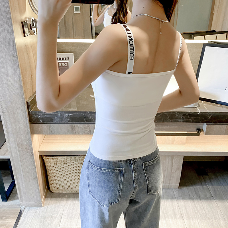 纯棉吊带打底衫背心女内搭白色短款修身外穿上衣