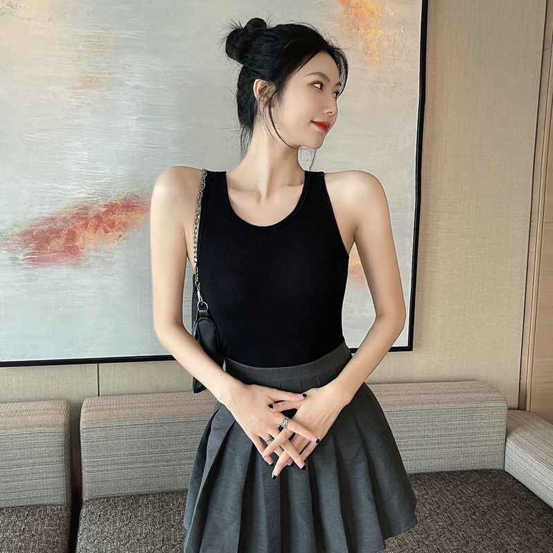 纯棉背心印花吊带女内搭U领外穿打底上衣短款运动无袖纯棉