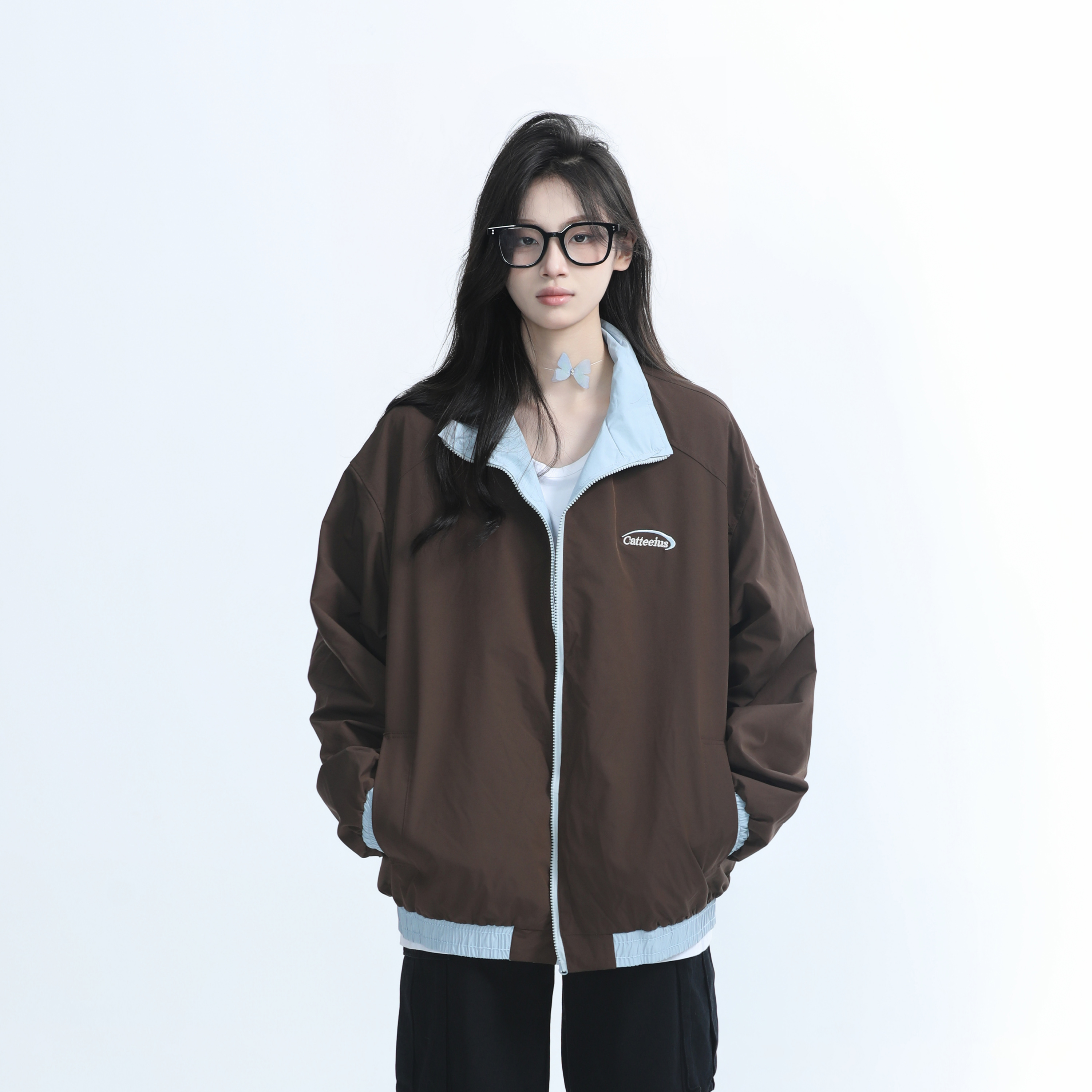 美式双面穿飞行夹克女春秋