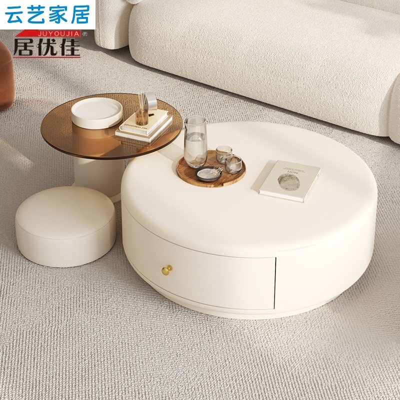 2024新款圆形茶几客厅家用
