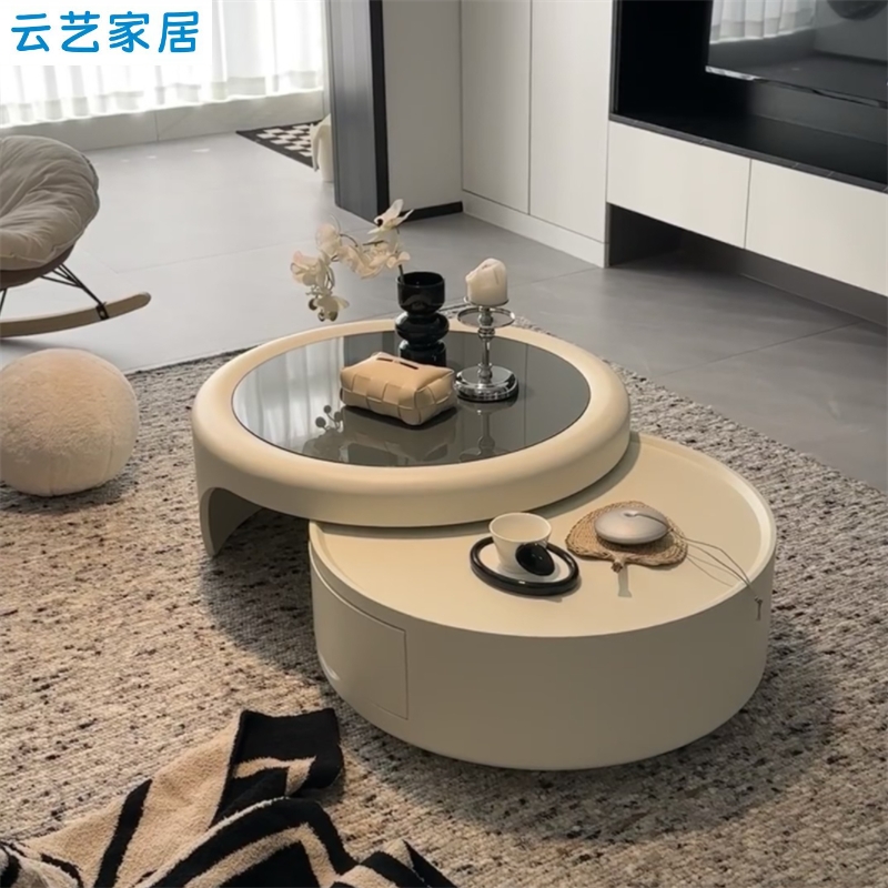 茶几家用客厅玻璃小户型圆形组合