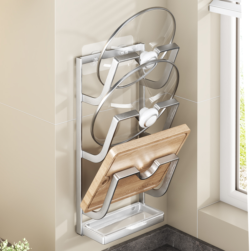 厨房置物架免打孔壁挂式锅盖架