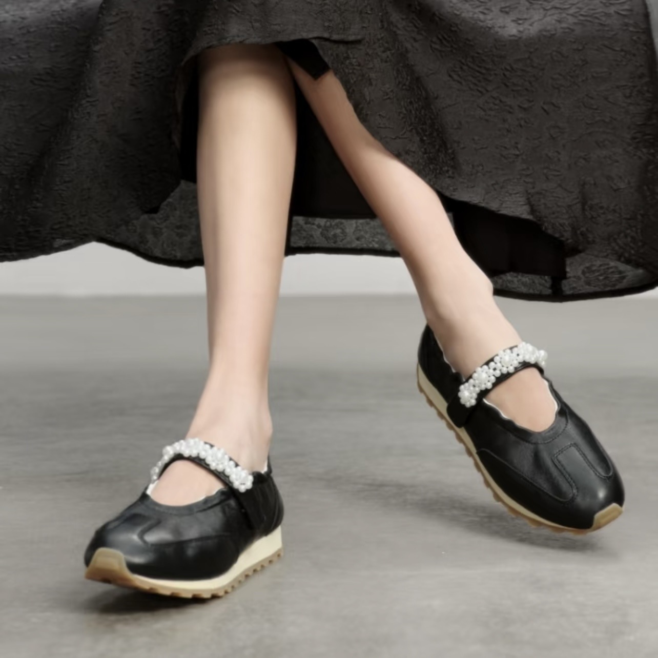 小众设计厚底芭蕾德训女鞋