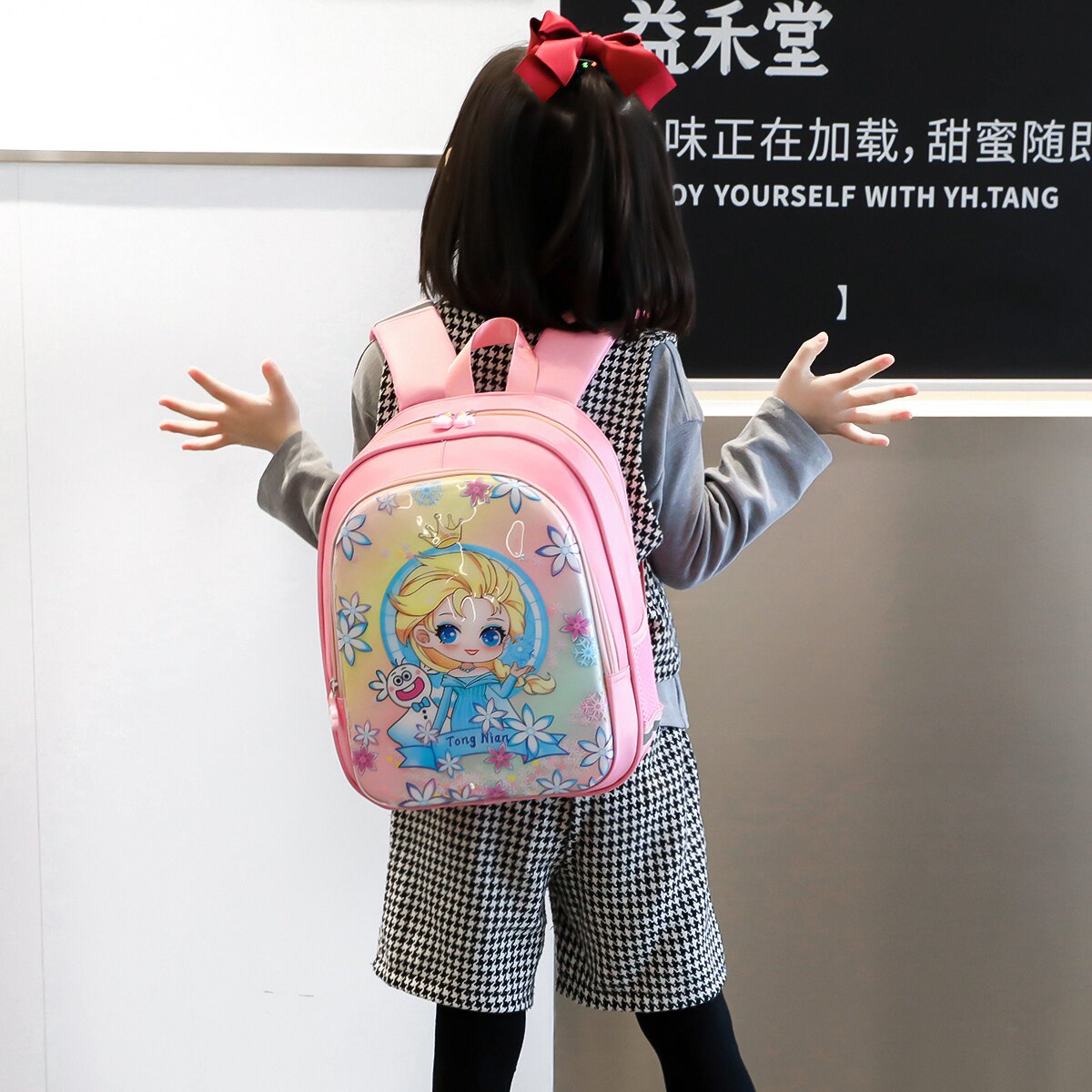 温柔甜美公主款幼儿书包女童高颜双肩背包