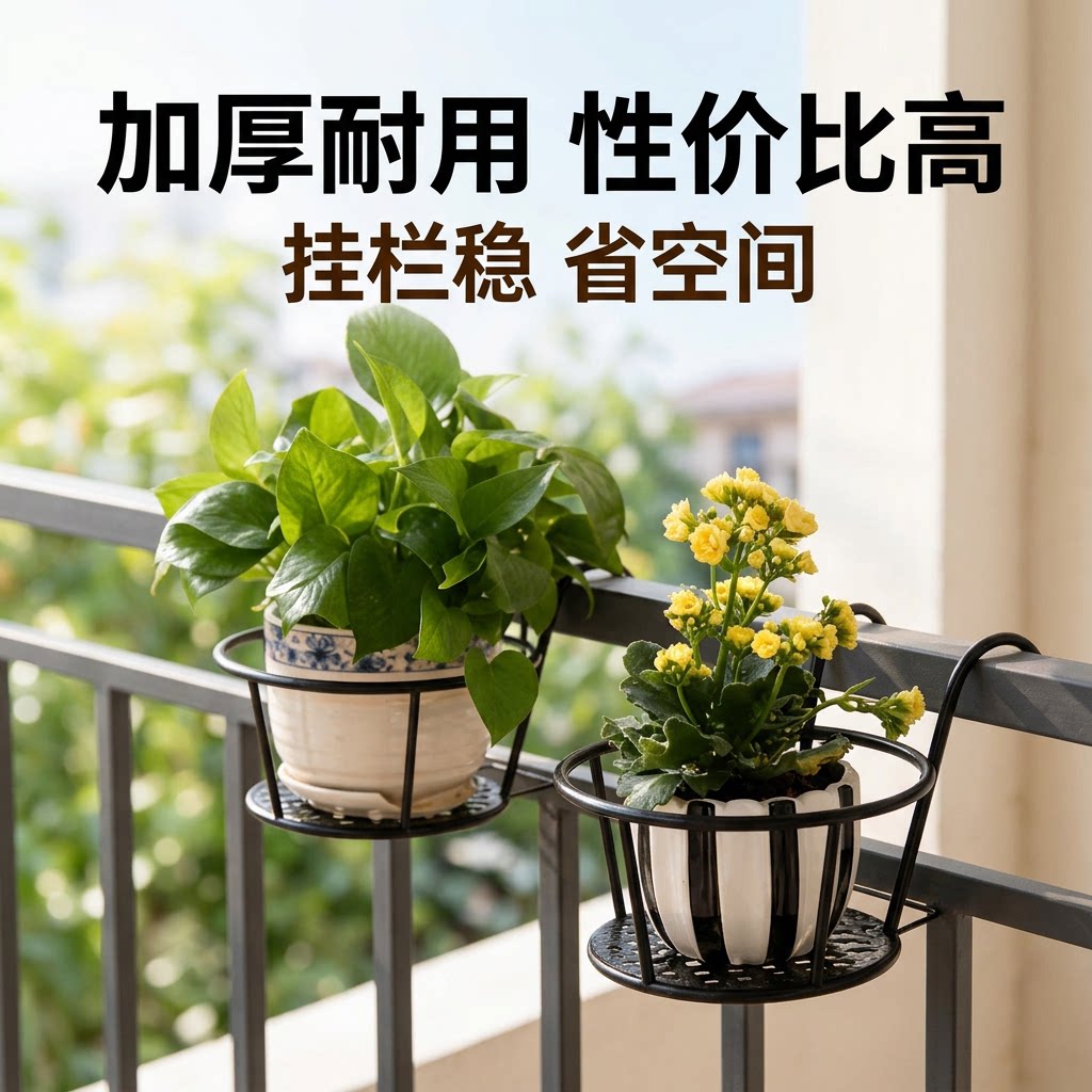 简约加粗加大免安装窗台栏杆花架