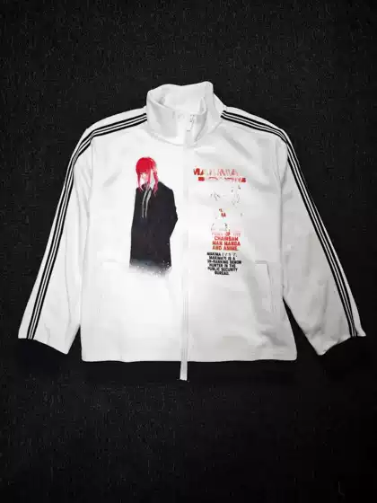 Kazankoori Original Design Printed Two-Dimensional Zipper Sweatshirt Japanese Vintage Loose Fit