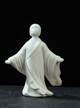 禅意陶瓷无相佛人物摆件居室客厅书房会所茶道茶宠装饰摆设工艺品