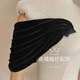 一字领黑色丝绒遮挡手臂礼服披肩摄影拍照抹胸小裙子配饰百搭日常