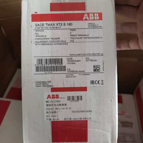 可维修ABB塑壳断路器XT2S160TMD10-1003FF，1S议价
