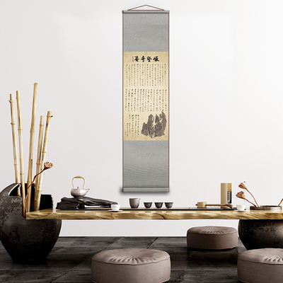 明朝吴彬十面灵璧图卷丝绸卷轴画客厅书房装饰