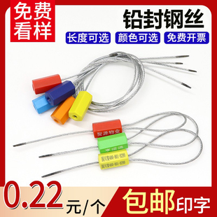 铅封一次性钢丝铅封六角施封锁电表封条抽紧式 箱防盗扎带 锁扣集装