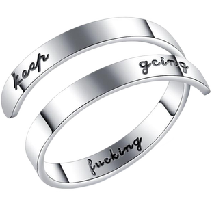 韩版个性开口戒指男士钛钢食指戒子嘻哈潮男指环单身尾戒学生饰品