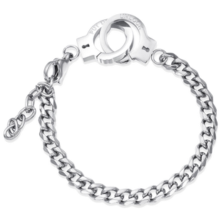 韩版手铐手链男士个性情侣手环嘻哈手饰品女手链蹦迪潮男简约配饰