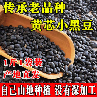 肾形黄仁小黑豆 陕北农家自种古老品种黄仁小黑豆 黄芯雄黑豆豆芽