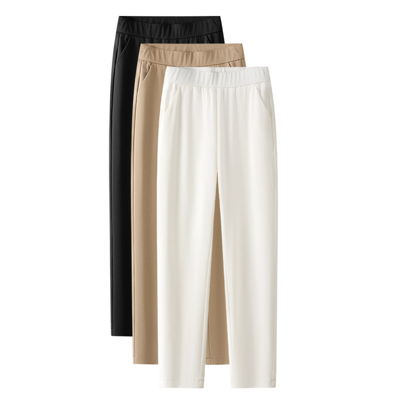 高档哈伦女裤白色裤子女新款爆款春秋西装裤职业装松紧腰小直筒裤,女装/女士精品,休闲裤,淘宝优惠券,粉丝福利购,淘宝优惠卷