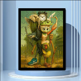 火爆外国山海经拼图120片手工制作益智玩具儿童男女孩生日礼物300