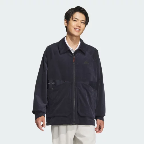 Adidas/阿迪达斯 男子工装风灯芯绒运动宽松翻领夹克外套 JI8686