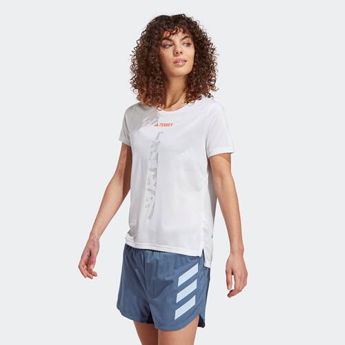 Adidas/阿迪达斯 女子户外速干越野跑运动短袖圆领T恤 HT9415