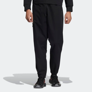 Adidas 三叶草男装 宽松梭织束脚运动长裤 HL6496 阿迪达斯