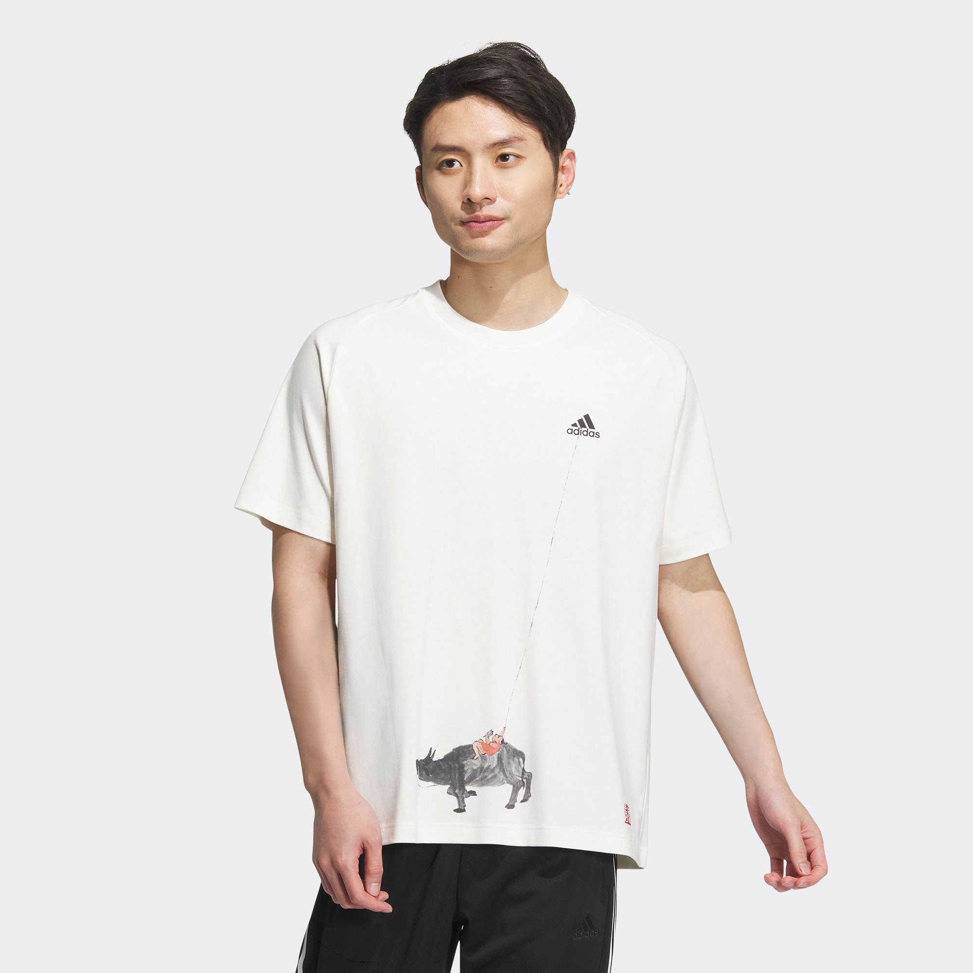 Adidas/阿迪达斯 男子艺术巨匠联名之齐白石系列短袖T恤 JF0785