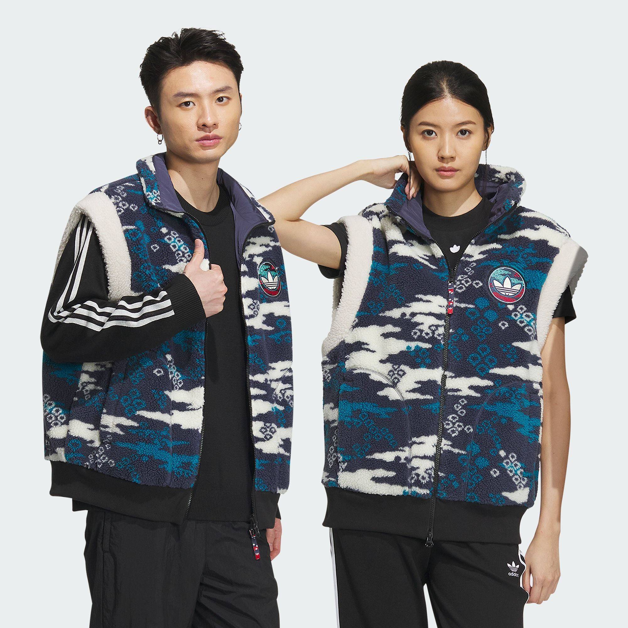 Adidas/阿迪达斯 男女三叶草双面穿运动马甲背心 IX4218