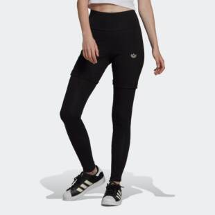 Adidas/阿迪达斯 女子三叶草 LEGGINGS 紧身运动裤 IA8336