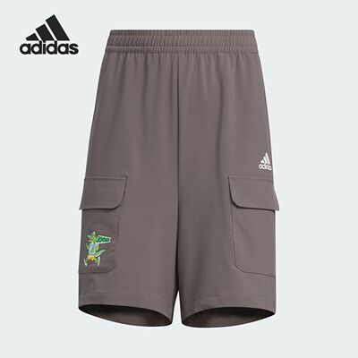 Adidas/阿迪达斯 大童亲子运动休闲宽松梭织短裤 JJ4141