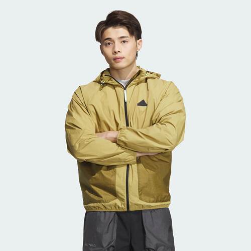 Adidas/阿迪达斯 男子UPF50+拒水防运动宽松连帽夹克外套 JI8659