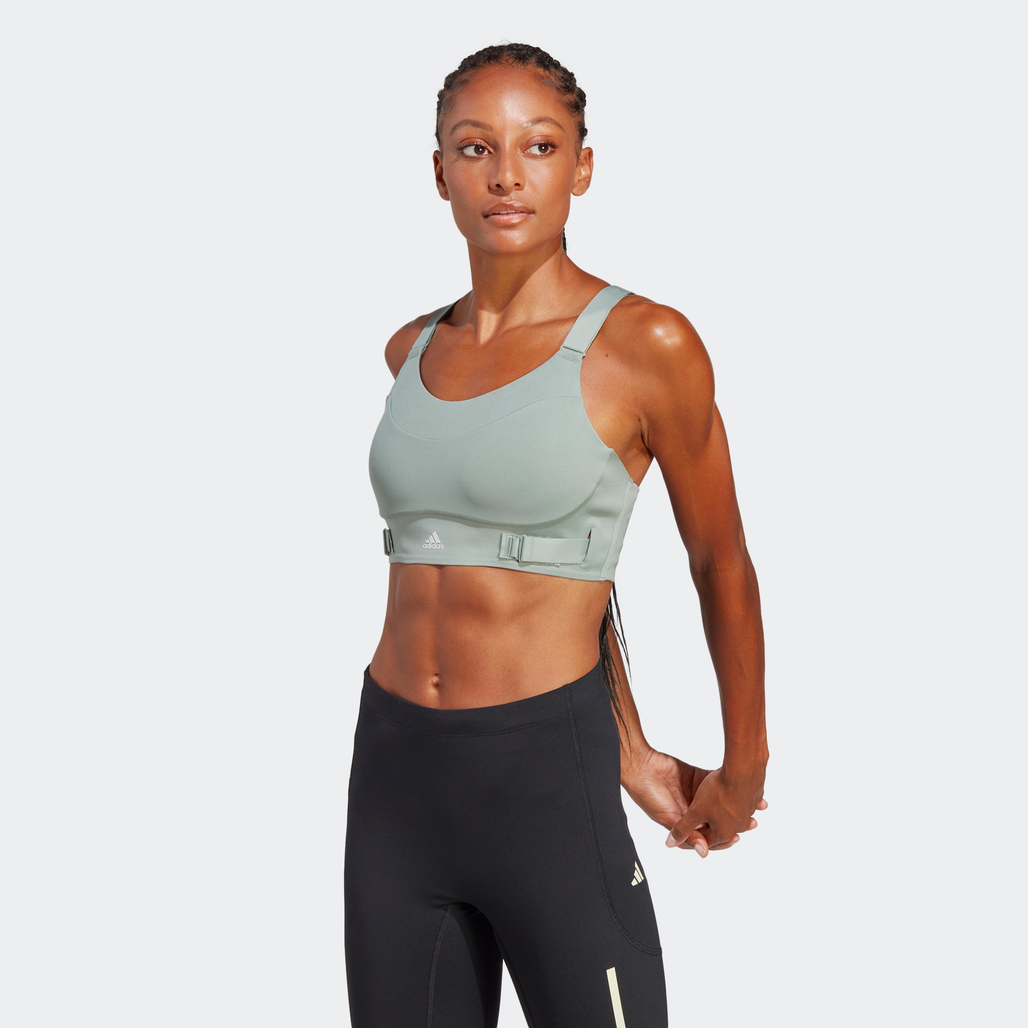 Adidas/阿迪达斯 女子高强度速干跑步U型美背运动健身胸衣 HR9662