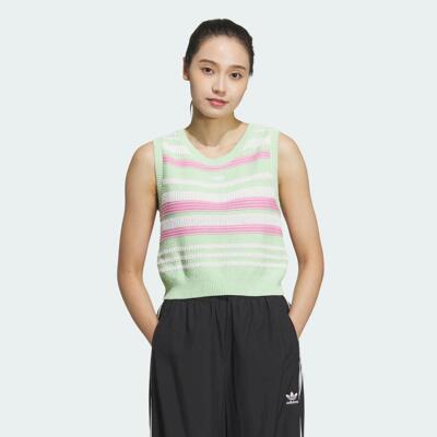 Adidas/阿迪达斯 女子三叶草 TANK TOP 针织运动背心 JI7052