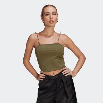 Adidas/阿迪达斯 女子三叶草ELASTIC TOP 运动吊带背心T恤 HF1987