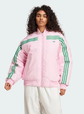 Adidas/阿迪达斯 女子三叶草双面穿保暖立领运动宽松棉服 JN7656