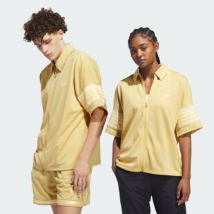 Adidas/阿迪达斯 男女三叶草运动宽中袖翻领上衣 IW1622