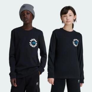 Adidas/阿迪达斯 大童亲子三叶草舒适休闲运动长袖圆领T恤 IY5454